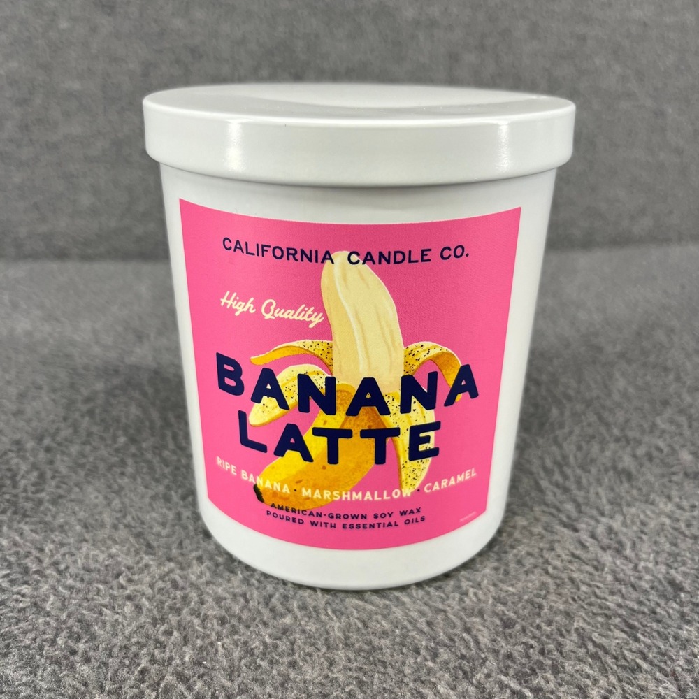California Candle Co Banana Latte Soy Wax Candle 9 oz Marshmallow Caramel